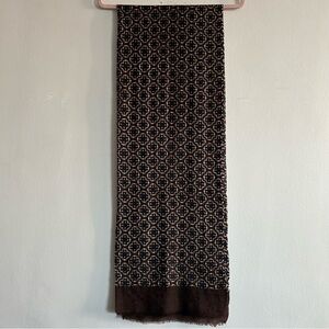 Sirmoney Men’s Wool fine knit Brown Patterned Scarf